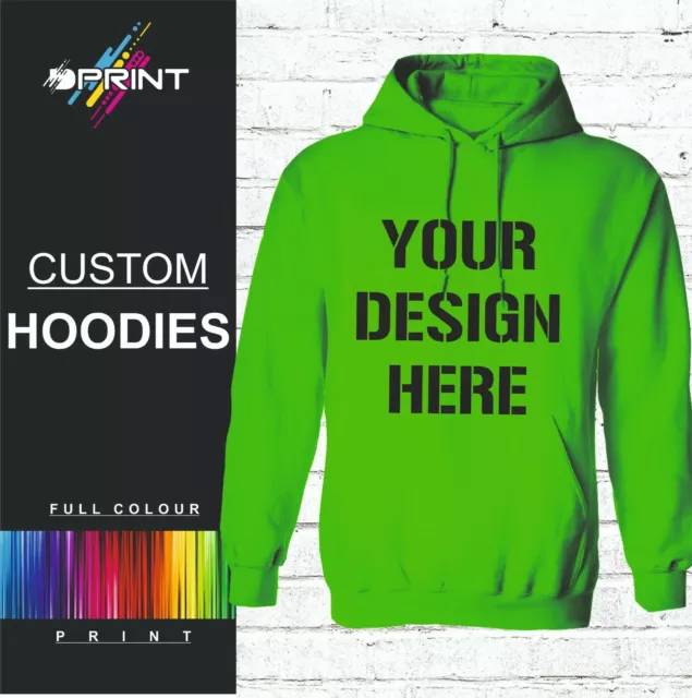 Personalised Hoodie Custom Printed Hoodie Unisex Jumper Top Workwear