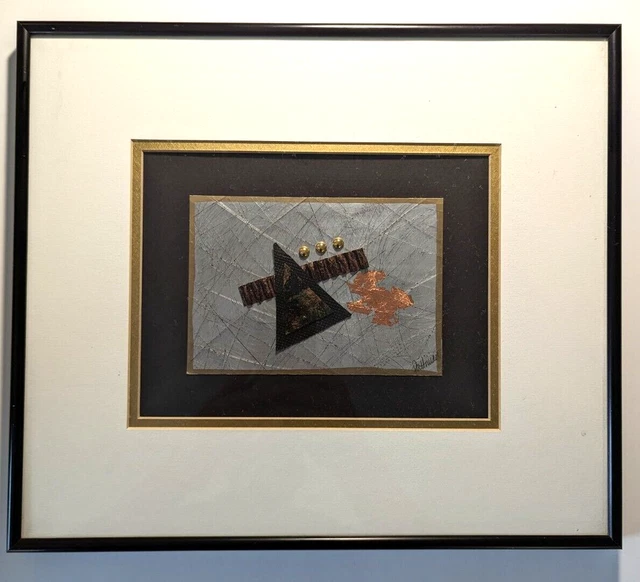Merri Pattinian Mixed Art Professionally Framed Rare Collage Abstract Art Signed