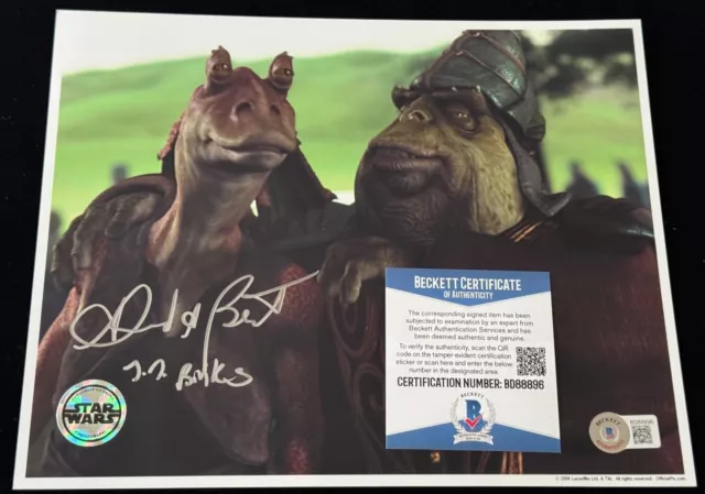 Ahmed Best "Jar Jar Binks" Star Wars Signed 8x10 Official Pix OPX Beckett BAS