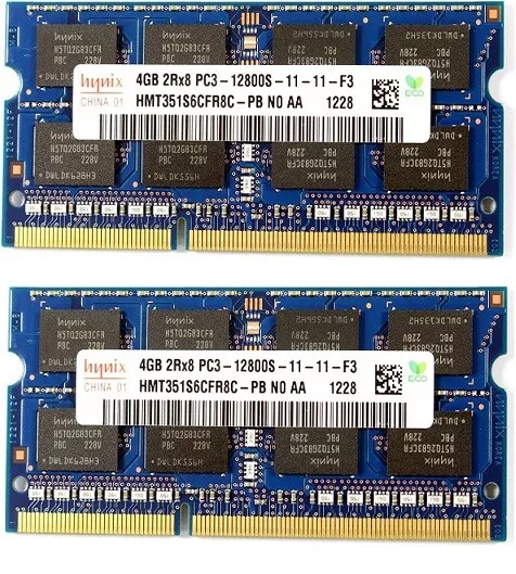 8Gb 2 X 4Gb PC3 12800 2Rx8 DDR3 1600Mhz Sodimm Laptop Memory RAM 1.5v