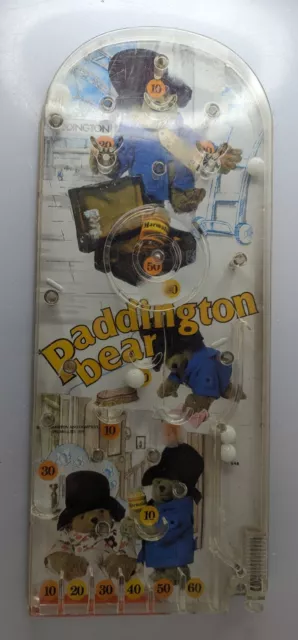 Bagatelle Paddington Bear Pinball Toy 1976 Vintage Retro Toys Used (Few Cracks)