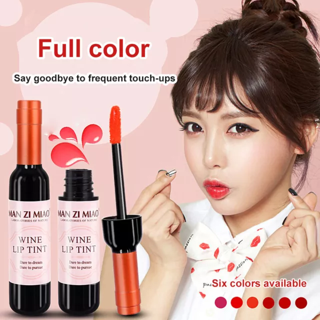 Wine Lip Tint Gloss Liquid Lipstick Waterproof Long Lasting Matte Look 6 Colours