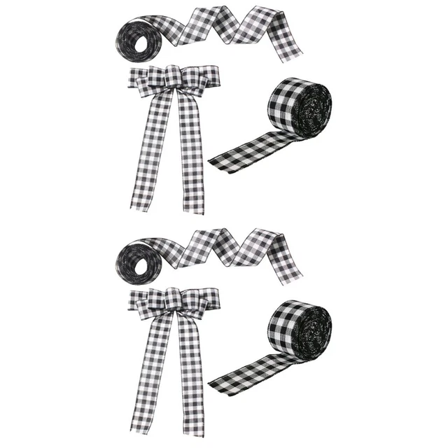 6 pcs Weihnachten Band für Haar Bögen Red Plaid Band