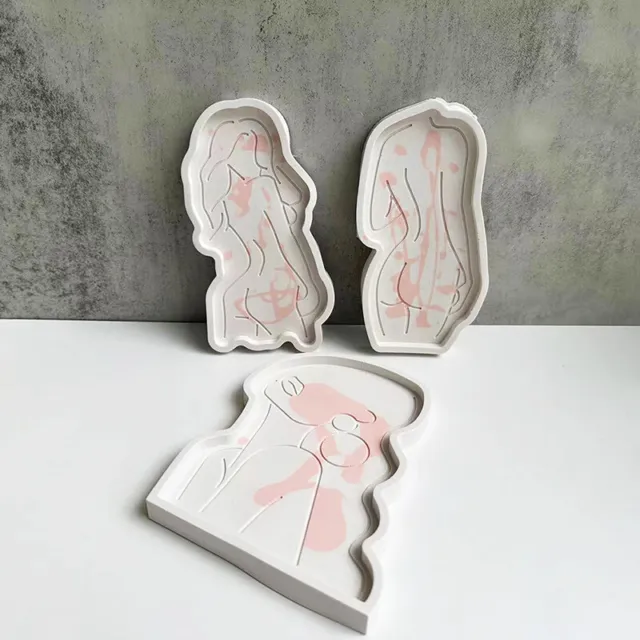 Lady Body Tablett Silikonform Epoxidharz Modell Kunst Cup Abstract Plate Dish-P2