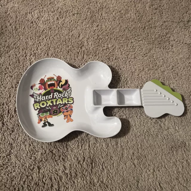 Hard Rock Cafe Roxtars 2014 Guitar Shaped Childrens' Dinner Plate/Snack Tray 14"