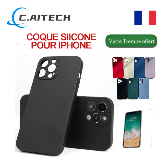 Coque Silicone Pour Iphone 7 8 Plus X Xr Xs 11 12 13 14 15 Plus Pro Max