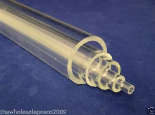 Plastique Transparent Acrylique perspex Tube 5mm - 28mm Diamètre Creux Pmma Lame