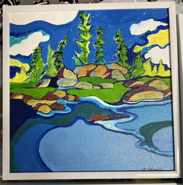 ORIGINAL ACRYLIC PAINTING landscape framed art 110.00 PicClick