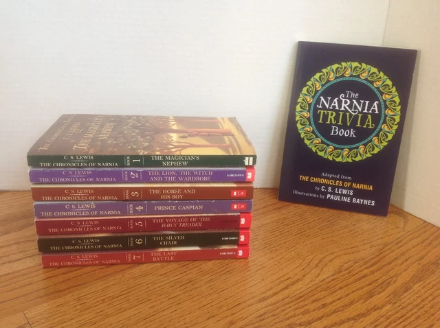 LOT 8 CHRONIQUES DE NARNIA Livres C.S. Lewis 1 thru 7 Complet PB