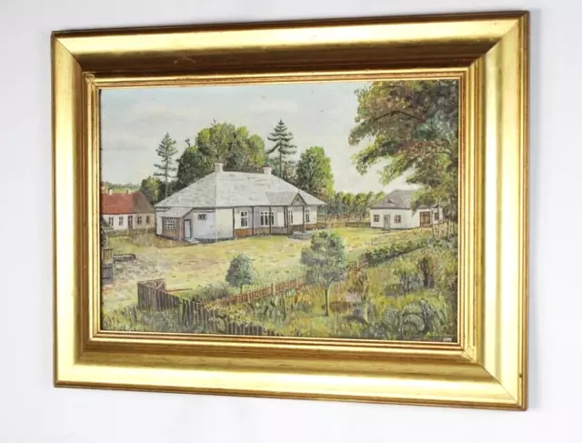 Framed Oil Painting on Canvas 'A Farmhouse, Belarus' signed A Constantine