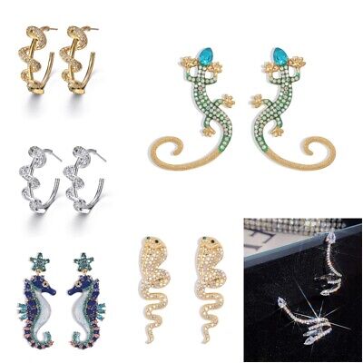 Elegant Women 925 Silver Snake Wrap Earrings Ear Stud Party Jewelry Gifts