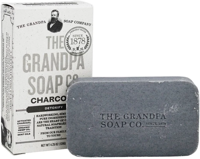 Jabón barra de carbón de Grandpas, 4,25 oz 2 barras