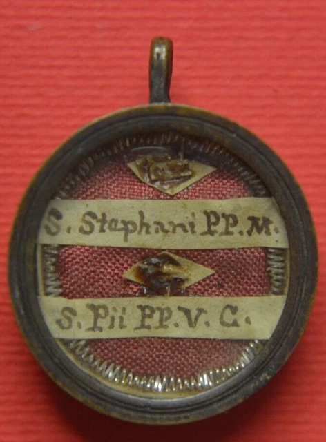 relic   RELIQUIA  shrine RELIQUE RELIQUARIO   S.STEFANO PAPA + PIO V PAPA