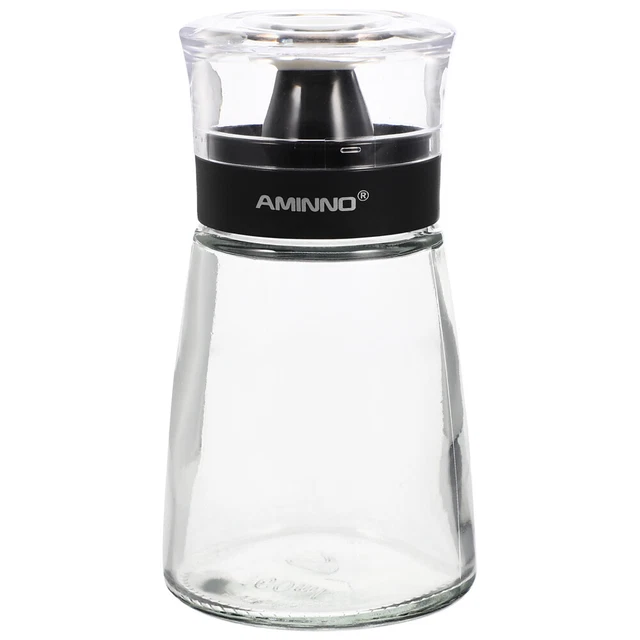 SHERCHPRY Bottiglia Erogatrice In Vetro Per Olio E Salsa Di Soia, Nera, 13x6.5 Cm, Con Tappo Anti-perdite E Beccuccio Antigoccia