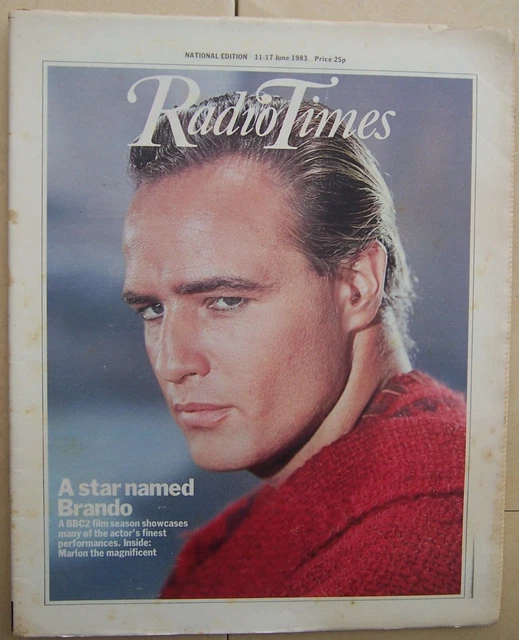 RADIO TIMES/1983/MARLON BRANDO/BLACKADDER begins/Rowan Atkinson/Roger