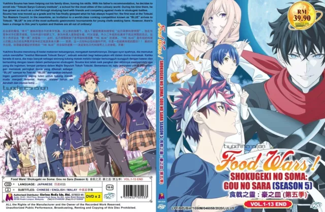 Food Wars! / Shokugeki no Souma Season 1-5 Complete Anime DVD (English Dub)