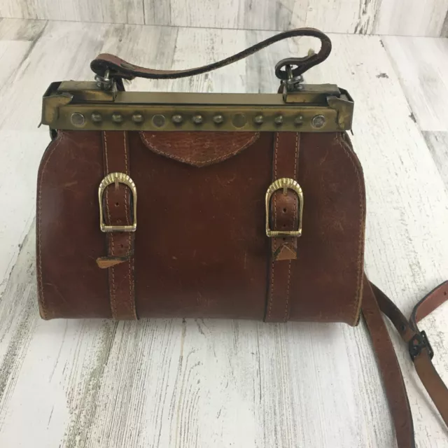 Leather Purse Doctor's Bag Handbag Brown Full Grain Handmade Steampunk