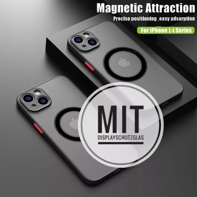 Magsafe Hülle für iPhone 14 Pro Max 13 12 11 Panzerfolie+Case Schutzhülle Cover