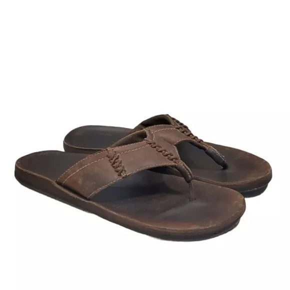 Bed Stu Mens Outdoor Leather Comfort Flip Flop Sandals Flats shoes sz 10