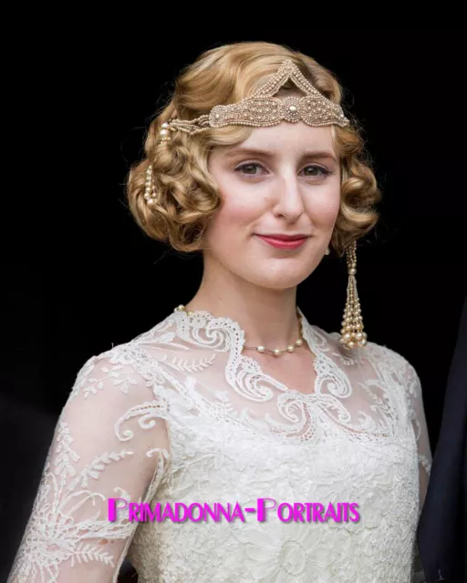 LAURA CARMICHAEL 8X10 Lab Photo "DOWNTON ABBEY" Lady Edith Lace Gown Portrait