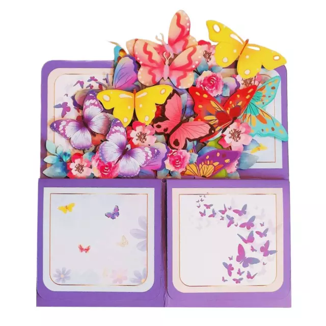 Carte -up papillon 3D, carte de vœux pour félicitations, mariages, 3