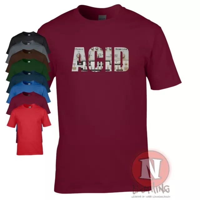 Acide TB303 T-Shirt Maison Musique T-Shirt Club Old School Dj Rave Bassline