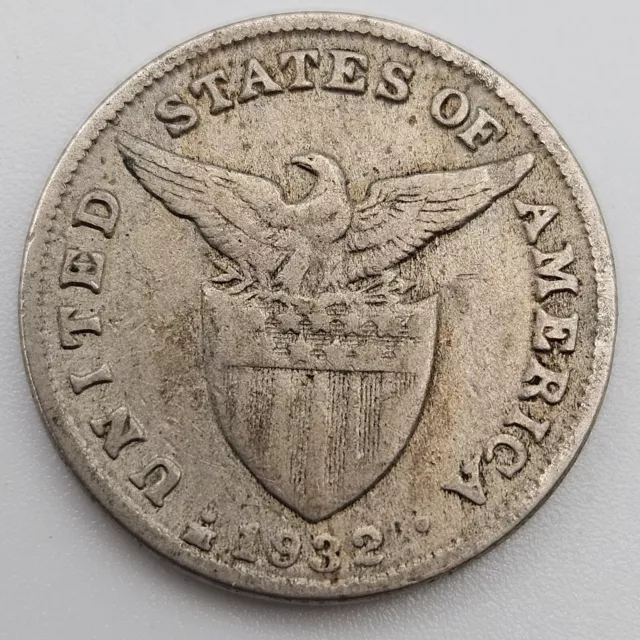 1932-M 5 Centavos Fine Philippines US Manila Mint Copper-Nickel Coin Five USA