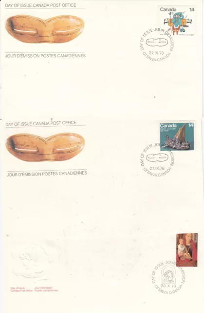 1978 Canada 3 FDC, Inuit - Christmas
