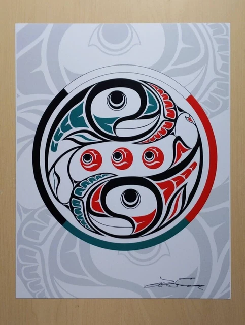 Cycle of Life by Lon French Haida Artist 11"x14" Signed Print