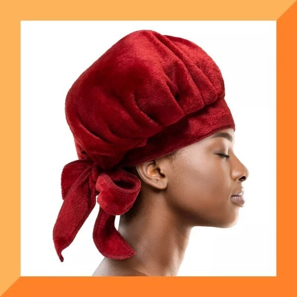 Cantu Microfiber Red Ultra Plush Super Absorbent Drying Cap/Scarf - 1pc New