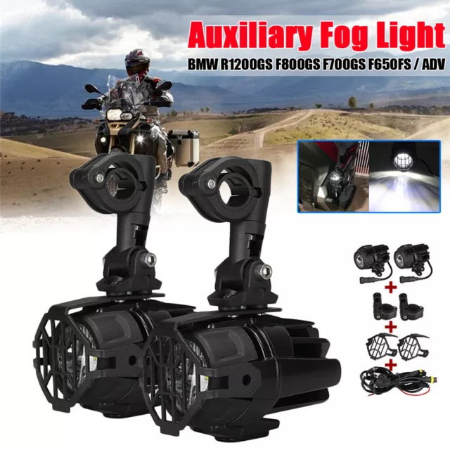 Moto LED Feux Brouillard+Garde+Harnais Pour BMW R1200GS ADV F800GS F700GS F650GS