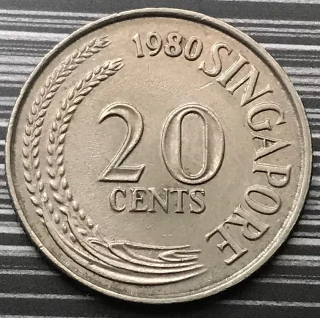 1980 Singapore Twenty 20 Cent Coin - Singapura - Swordfish