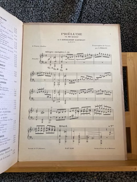 Mendelssohn Prélude en Ré mineur opus 37 partition piano I. Philipp Durand 11161