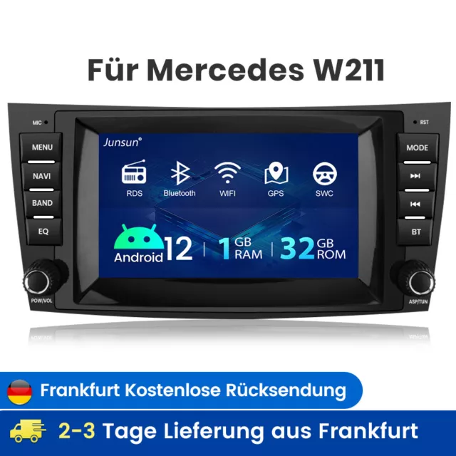 Autoradio Android 12 1+32G GPS Navi Für Mercedes Benz E-Klasse W211 W219 SWC DAB