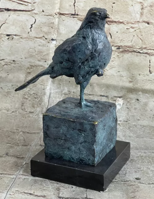 Chinese Fengshui Bronze Gilt Animal Pigeon DOVE Peace Bird Statue Art Sculpture