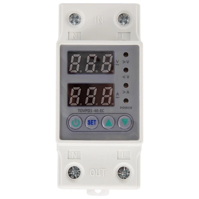 Guide DIN doppio display regolabile sovratensione corrente e sottotensione K8O8