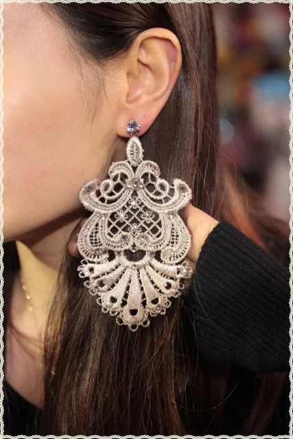 ArteRicamo&Bijoux Orecchini Pizzo Con Pendenti Mod.Galaxy - Gioiell - Foto 2