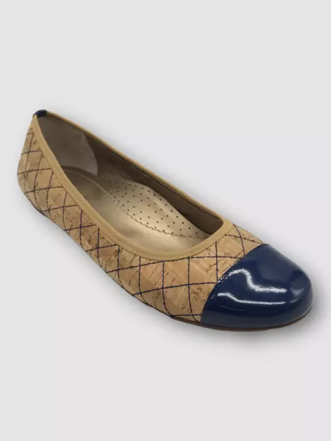 $125 Neiman Marcus Women's Beige Saucy Quilted Cork Flats Shoes Size US 8 M