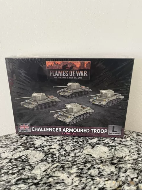 Flames of War British Challenger Armoured Troop (4x Plastic) New