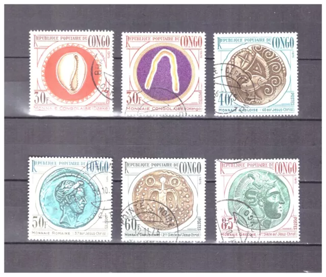 Congo   .     N°  394 / 399  .  Serie Monnaies  Anciennes   Obliteree  Superbe .