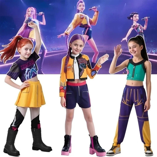Costume Kpop Demon Hunters Cosplay Pour Filles - Déguisement Complet Rumi Mira Zoey - Tailles 100 à 160 - Pour Halloween, Carnaval Et Fêtes