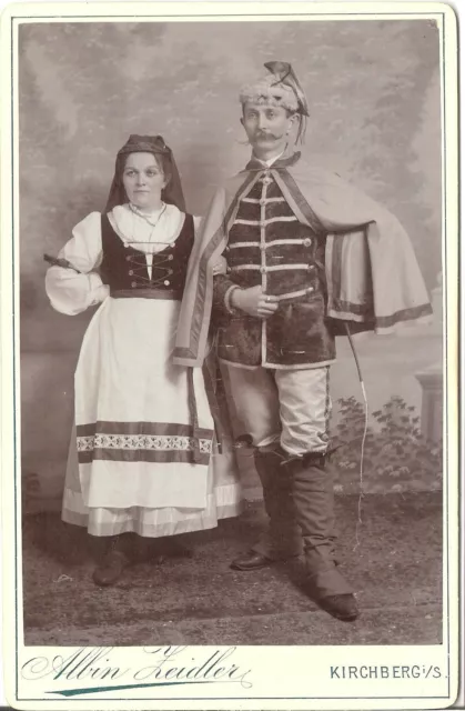 CAB photo Feines Paar in Tracht - Kirchberg 1900er