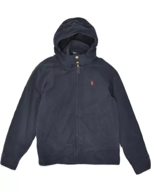 POLO RALPH LAUREN Boys Hooded Bomber Jacket 12-13 Years Medium Navy Blue AA58