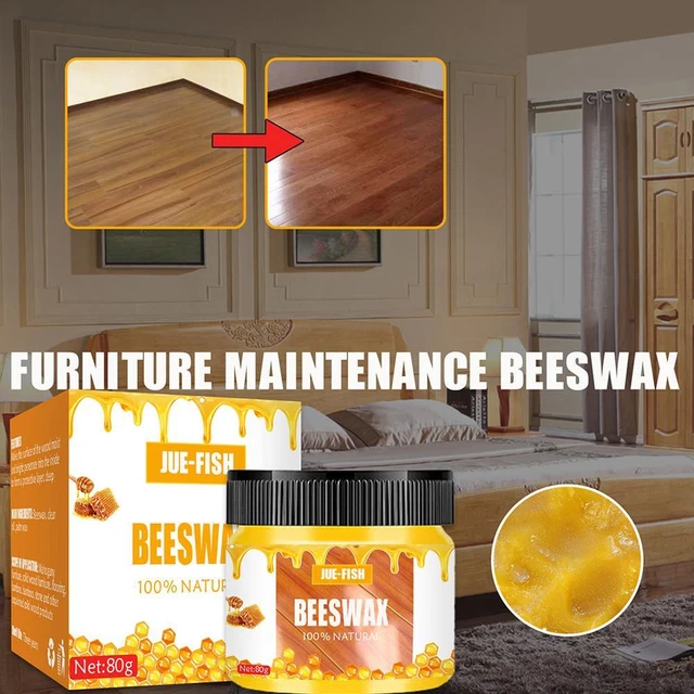 Floor Polishing Wax For Wooden Furniture Beeswax Natural Formula 80gﻬ 9CK7