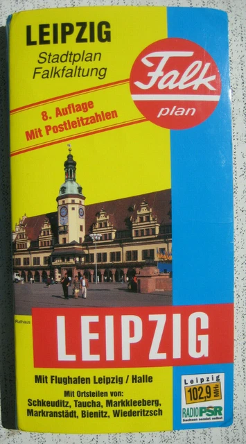 LEIPZIG FALK 1998 1999 Stadtplan Falkplan Stadtkarte Landkarte City map ...