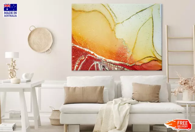Orange Red & Yellow Abstract Art Wall Canvas Home Decor Australian Made Quality