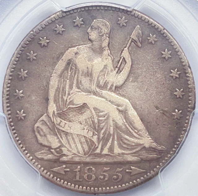 1855-S Arrows 50C PCGS VF20 Seated Liberty Silver Half Dollar Arrows 314820