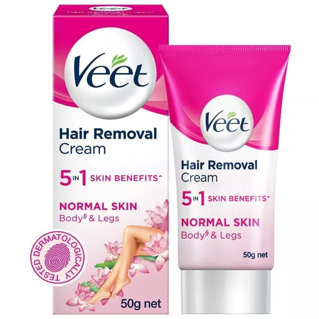 Veet Silk &amp; Fresh Hair Removal Cream, Normal Skin - 50g (Paquete de 1)