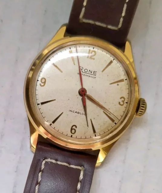 Reloj vintage para caballeros Rone funciona repuestos reparaciones suizo