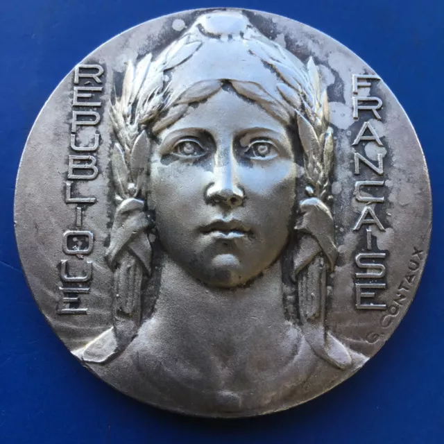 médaille par CONTAUX exposition de CAEN 1939 - 50 mm BRONZE argenté